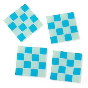 TWO SETS!!! NEW Blue 4pk Square Coasters